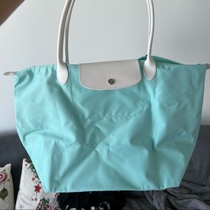 Brand new LongChamp special edition tote! White and seagreen color!